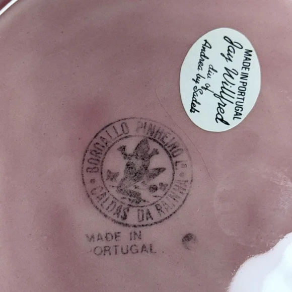 Vintage Jay Wilfred Andrea by Sadek Pink Embossed Floral Plate Portugal set of 4